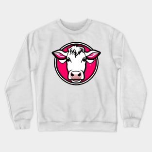 PINK  COW Crewneck Sweatshirt